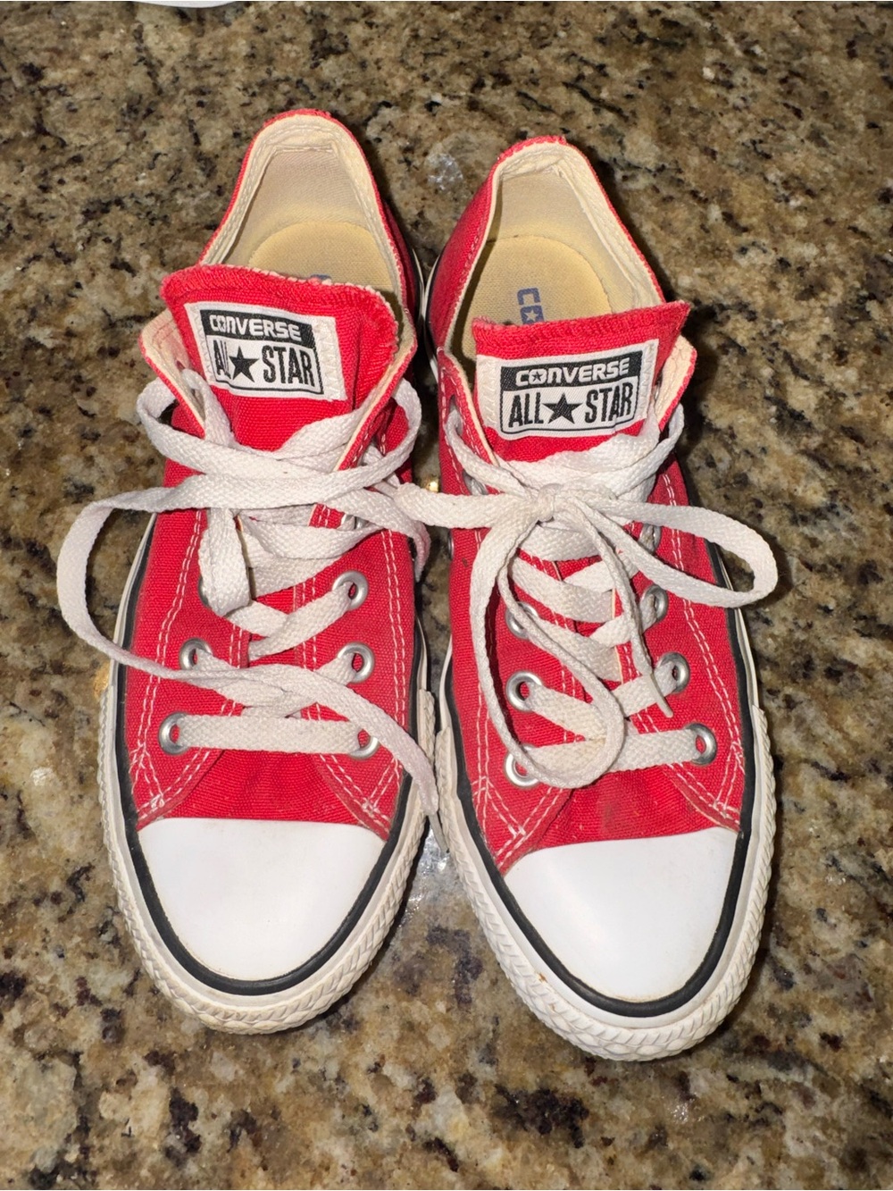 Converse Red Canvas Low Top Sneakers